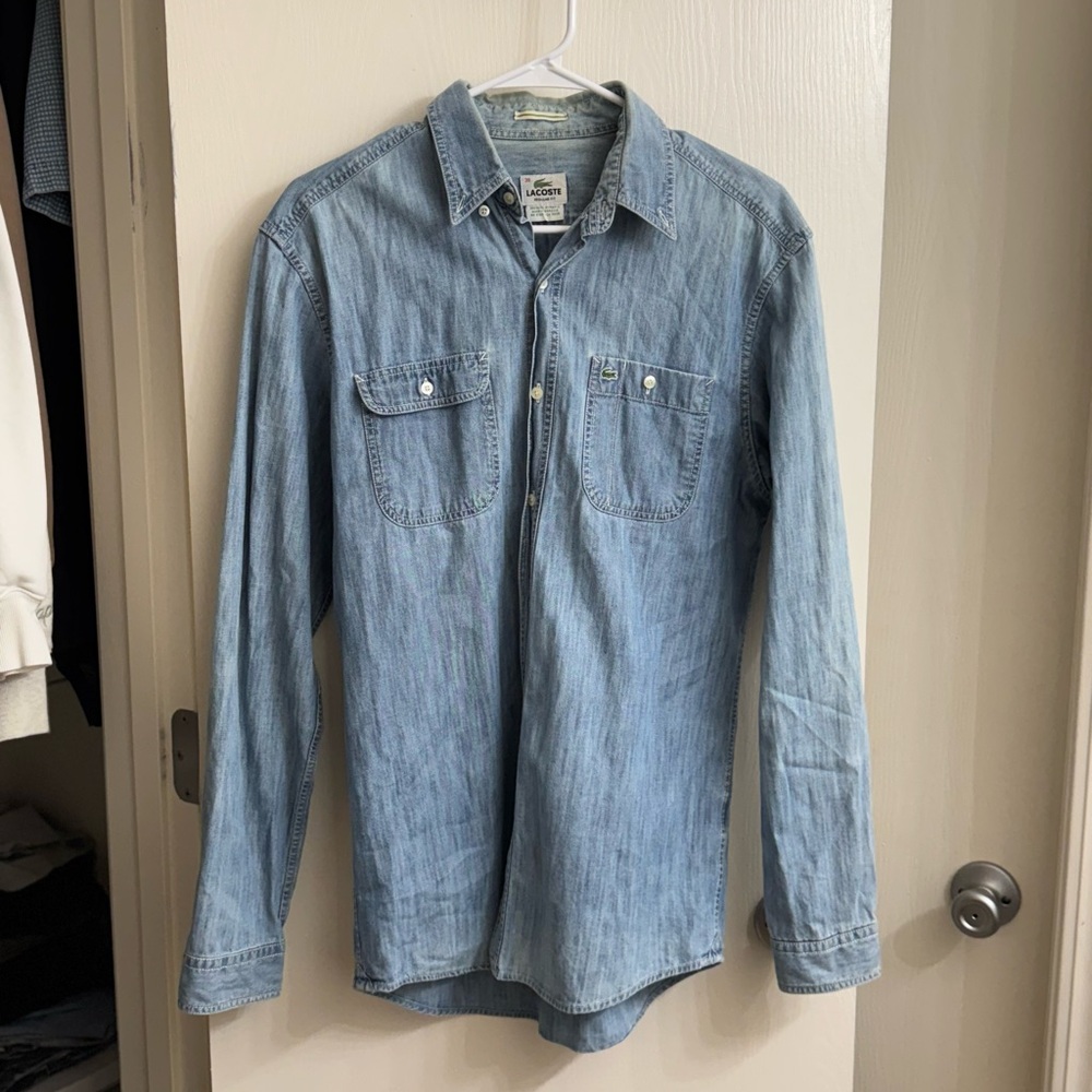 Lacoste Light Blue/Denim Casual Shirt - Picture 2 of 4